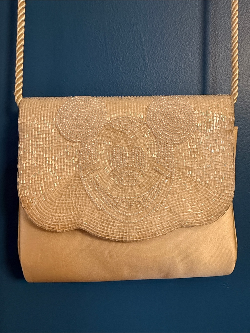 Vintage Disney Mickey Mouse White Beaded Purse | Disney Fairytale Wedding